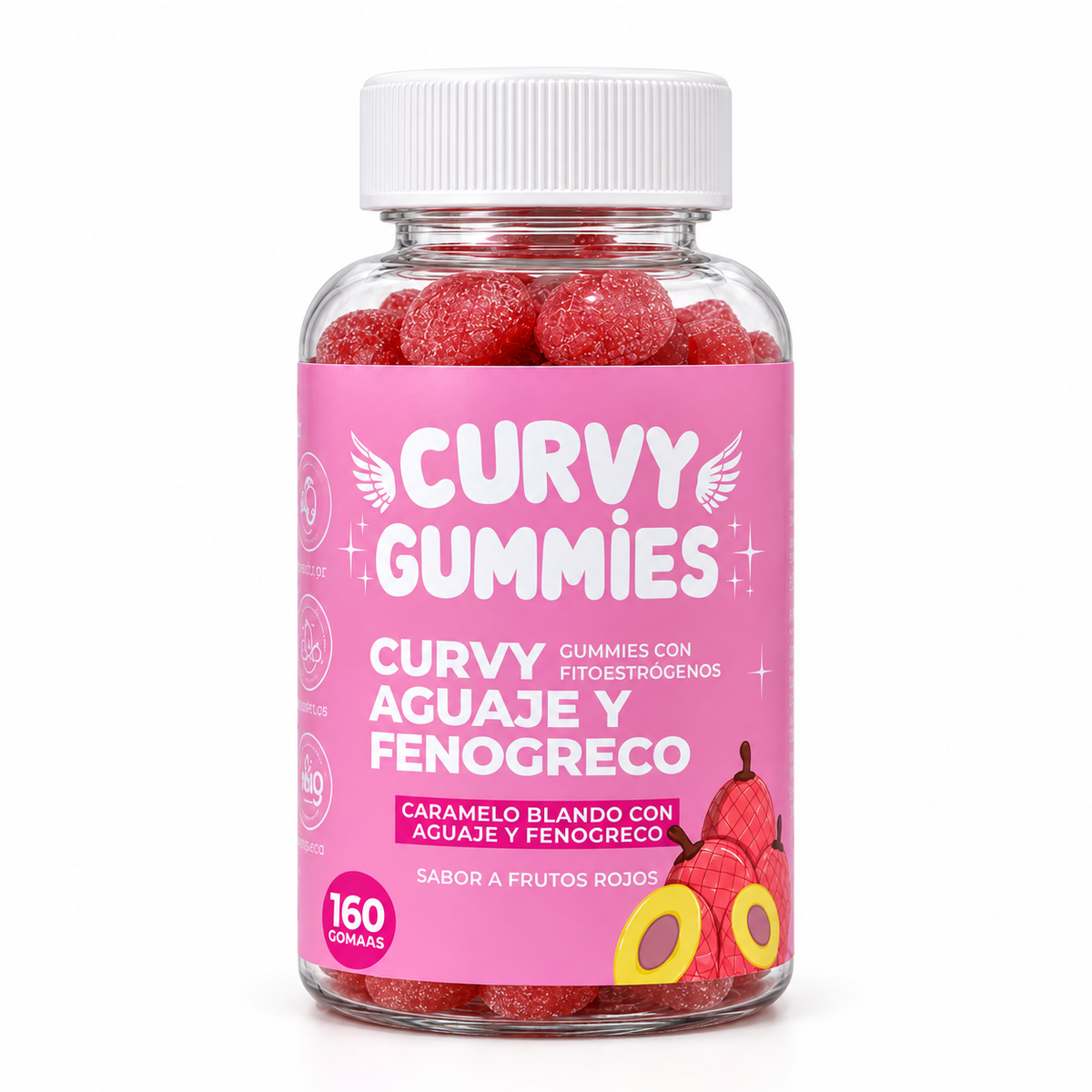 Gomitas de suplemento Curvy Gummies — vista frontal con fondo blanco