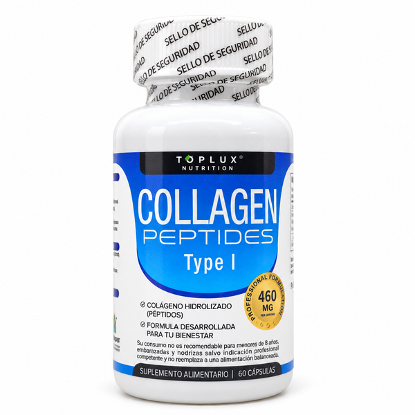 COLLAGEN PEPTIDES — vista frontal con fondo blanco