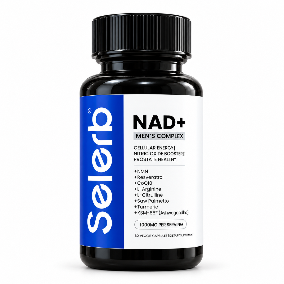 Suplemento NAD+ Men’s Complex — vista frontal con fondo blanco