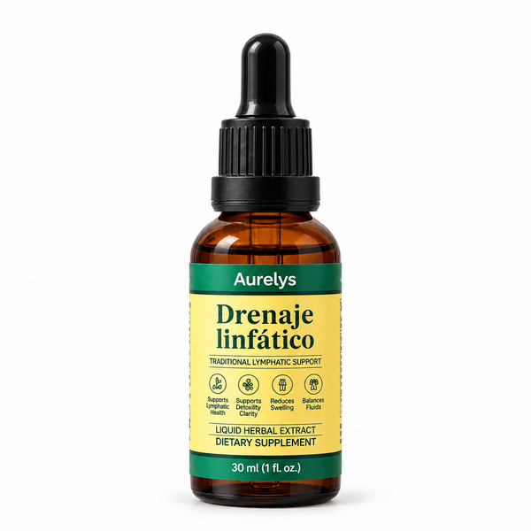 Suplemento herbal en gotas Aurelys 30 ml — vista frontal con fondo blanco