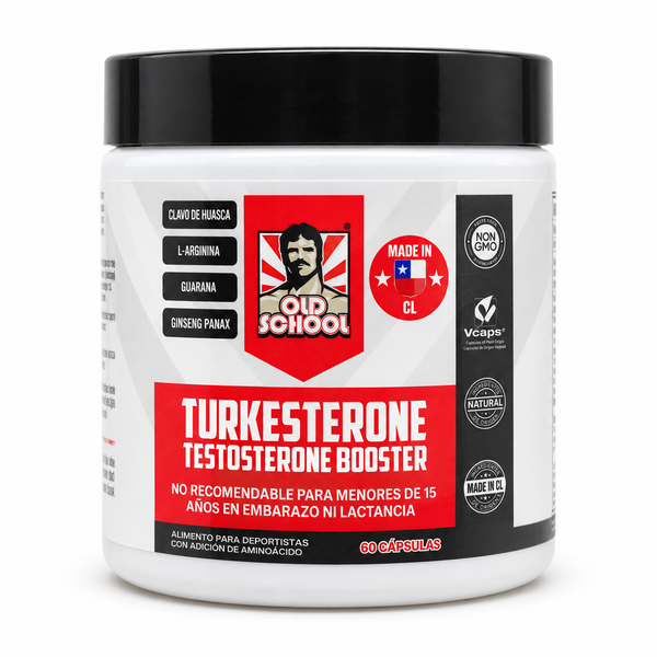 Turkesterone Old School frontal con fondo blanco